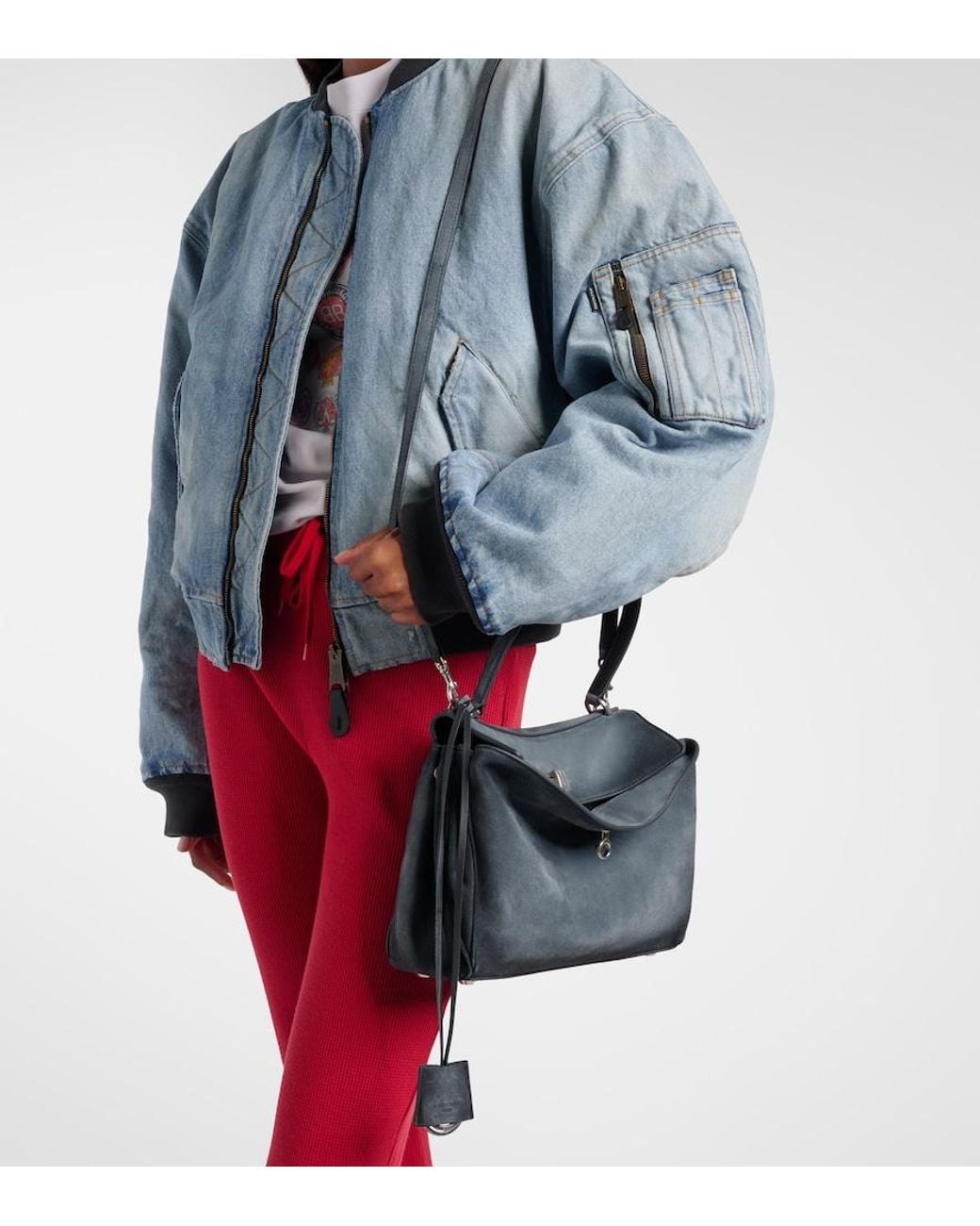 Balenciaga Blue Rodeo Small Suede Top-Handle Bag