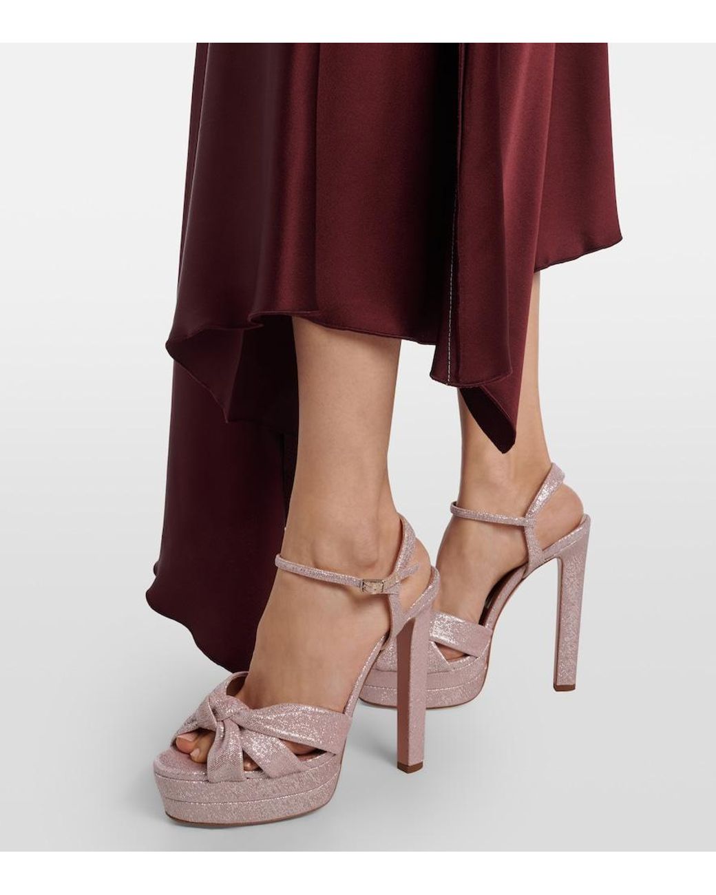 Aquazzura Pink Nina 130 Platform Sandals