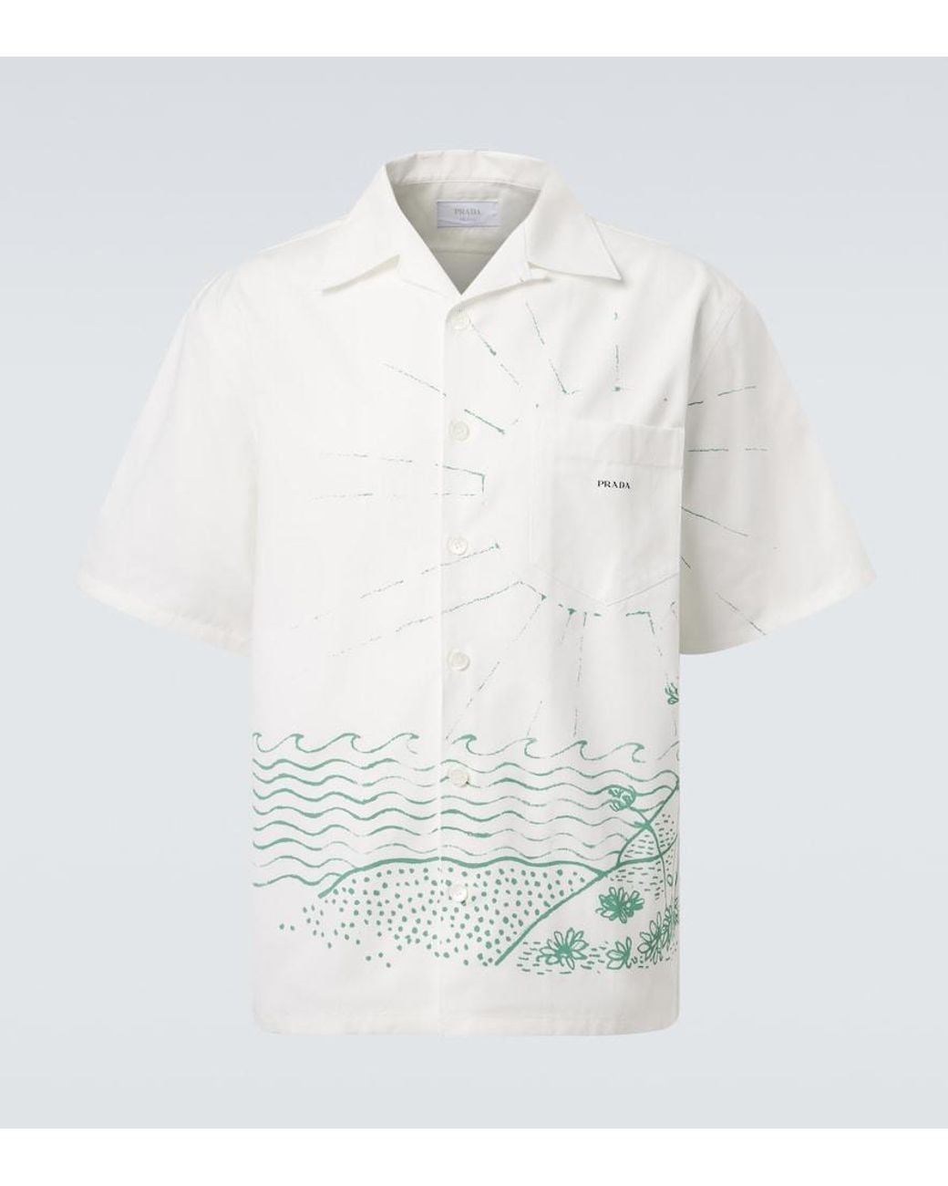 Camicia Bowling di Prada in White da Uomo