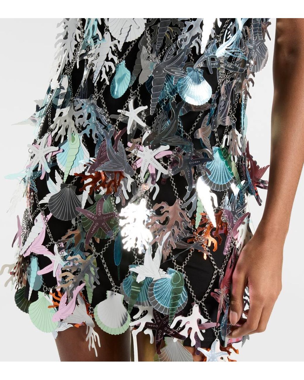 Rabanne Black Embellished Minidress