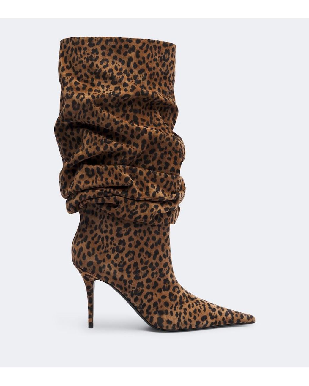 AMINA MUADDI Brown Anok Leopard-Print Suede Knee-High Boots