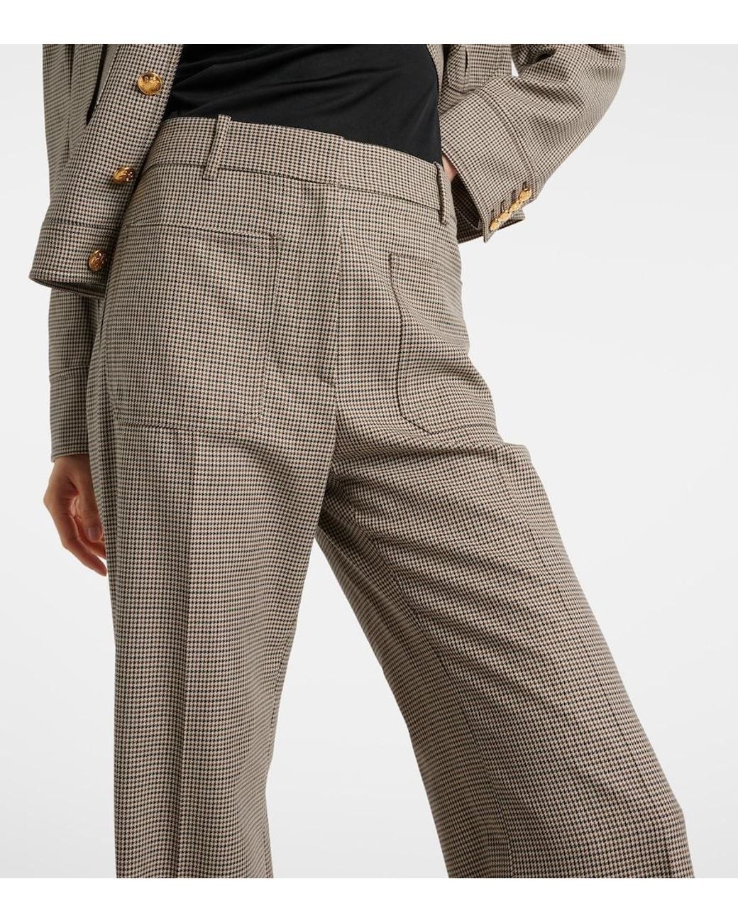 Nili Lotan Gray Christophe Virgin Wool Flared Pants