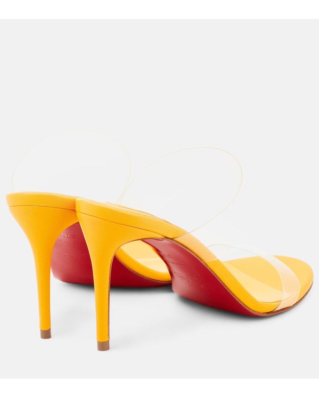 Christian Louboutin Yellow Just Nothing 85 Pvc Mules