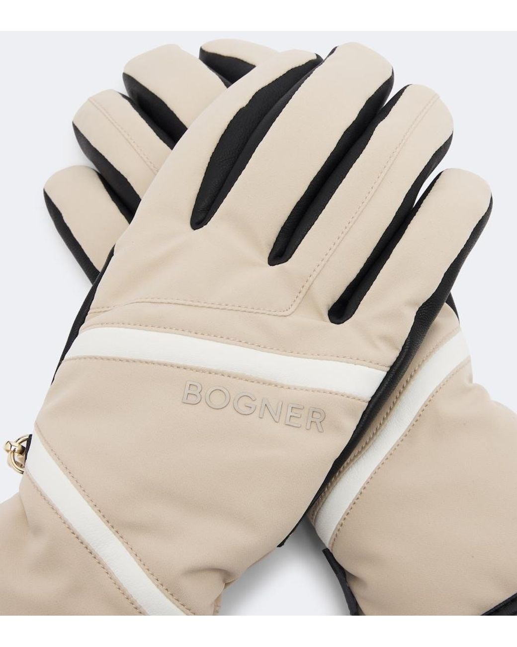 Bogner Black Hilla Leather-Trimmed Ski Gloves