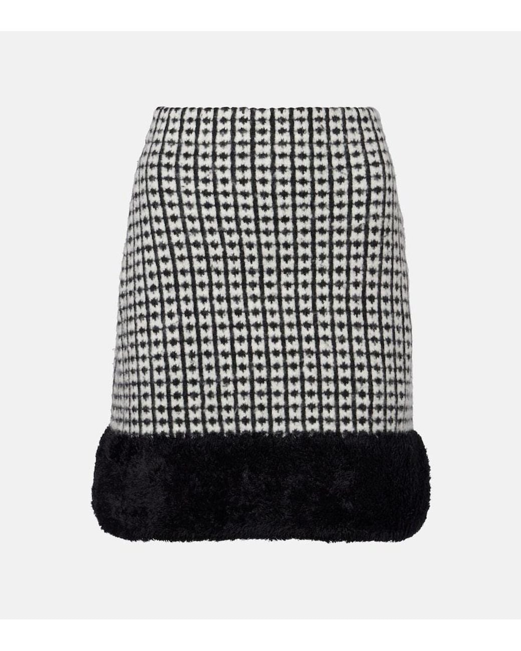 Nina Ricci Black Tweed-Effect Miniskirt