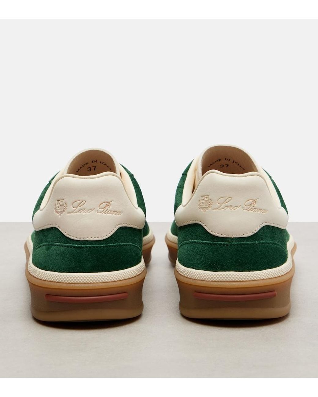 Loro Piana Green Tennis Walk Suede Sneakers