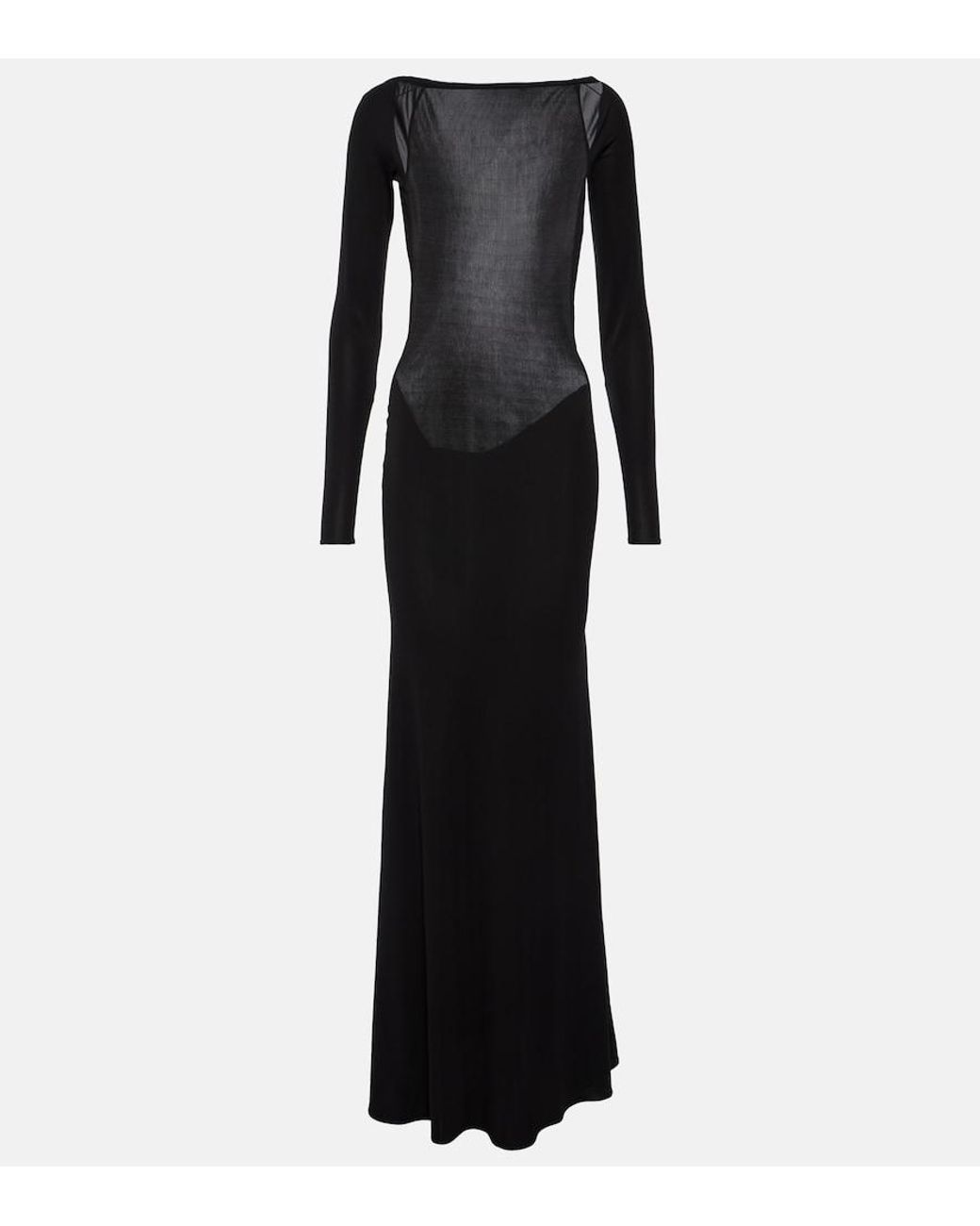 Alex Perry Black Open-Back Jersey Gown