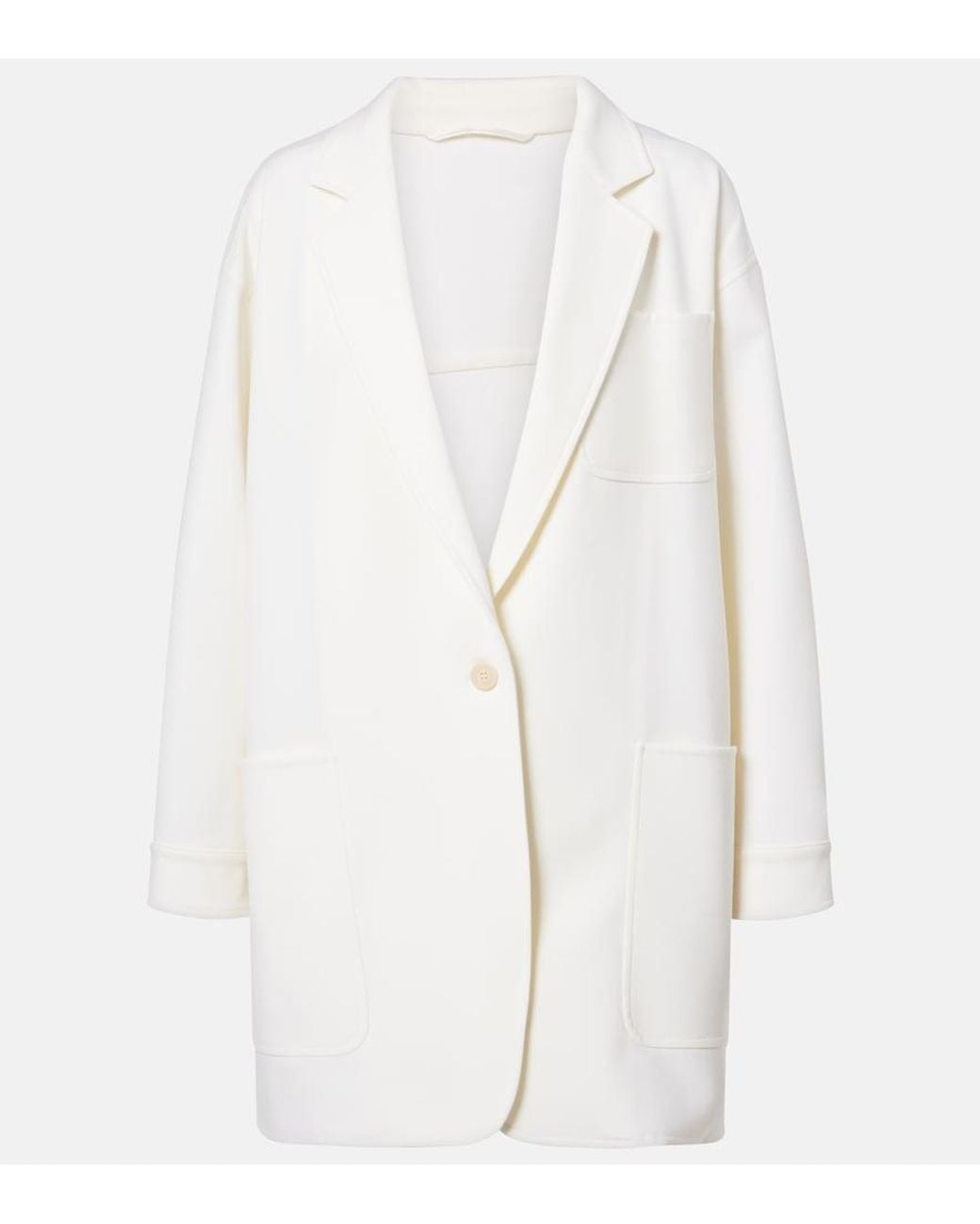 Max Mara White Orlaya Wool-Blend Blazer