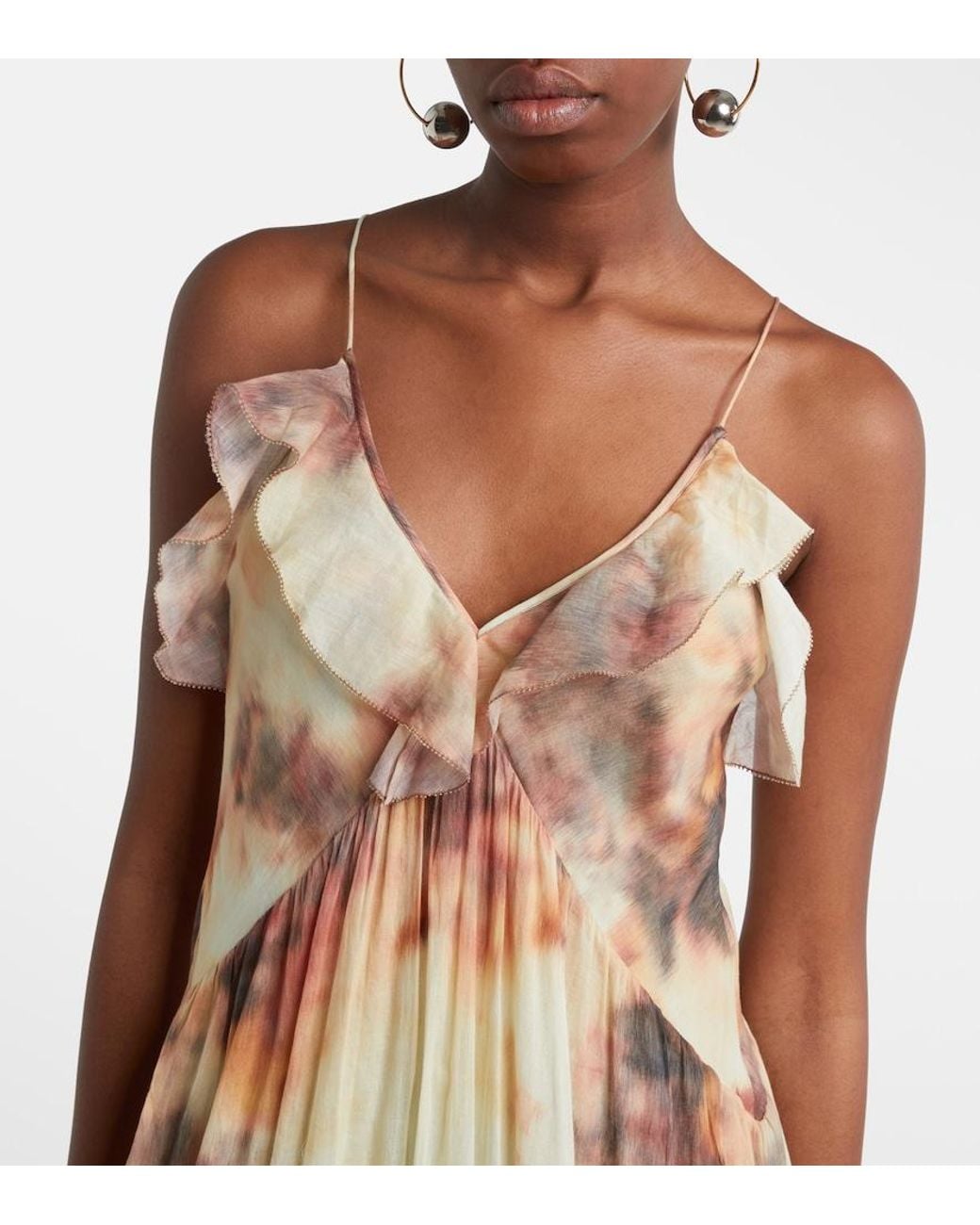 Isabel Marant Natural Printed Cotton Midi Dress