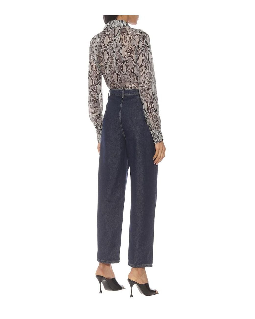Magda Butrym Blue High-Rise Straight Jeans