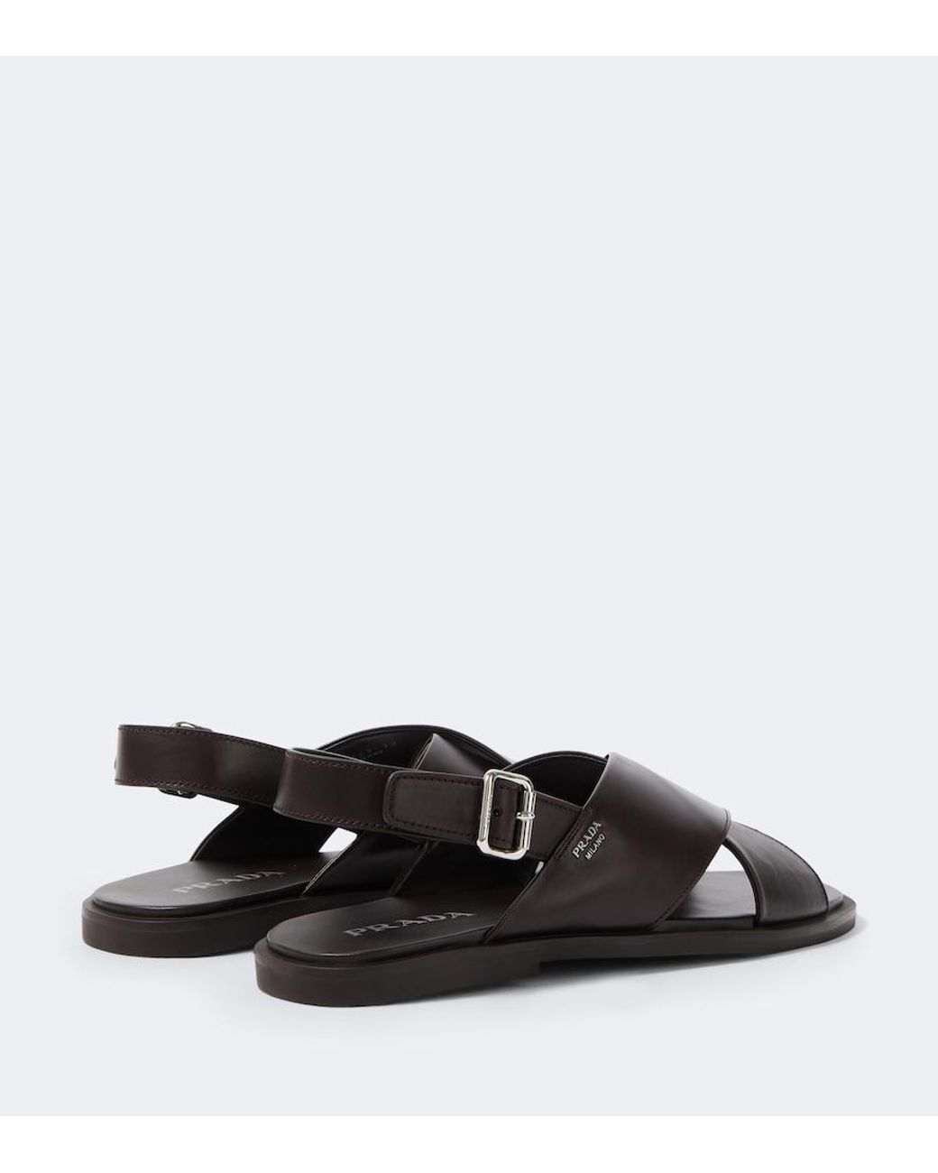Prada Black Leather Sandals for men