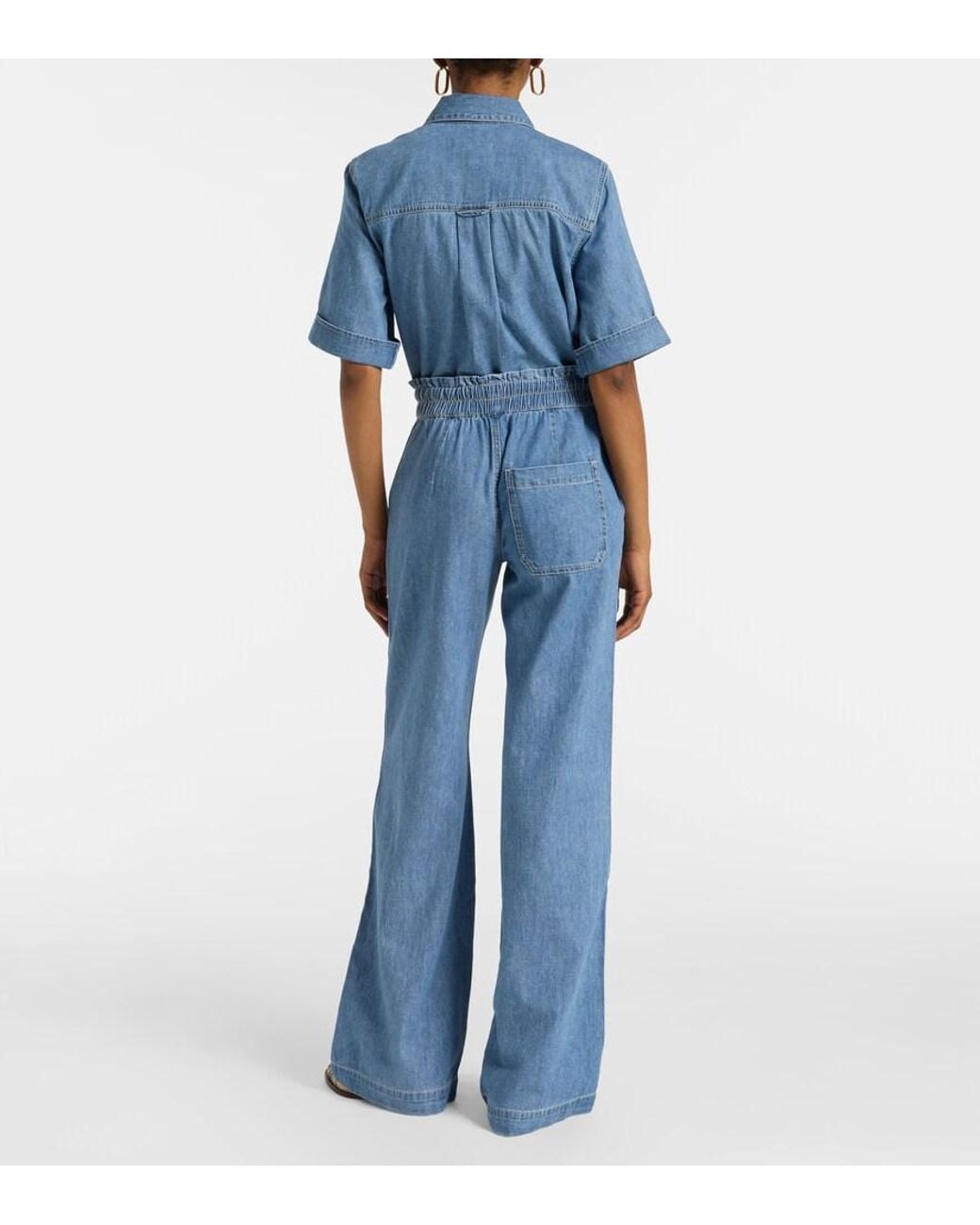Veronica Beard Blue Dunford Wide-Leg Jeans