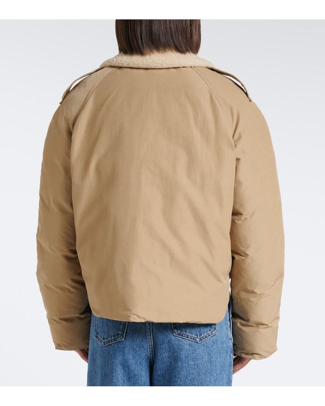 Loewe Natural Padded Shearling-Trimmed Cotton-Blend Jacket