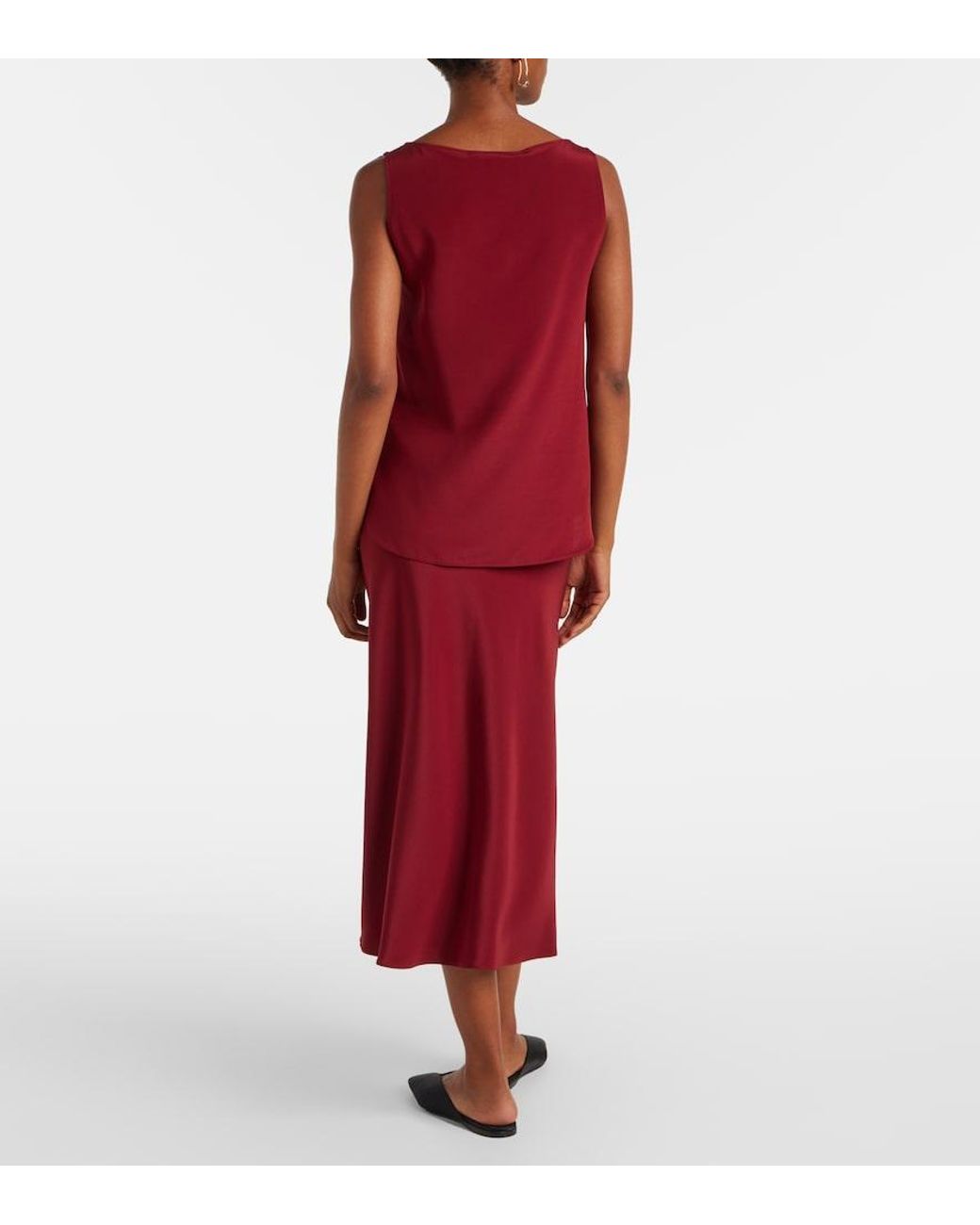 Max Mara Red Pecora Silk-Blend Top