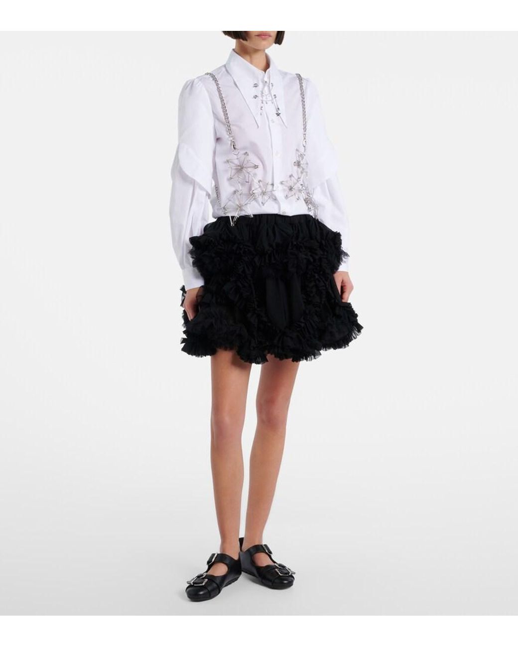 Noir Kei Ninomiya Black Tulle Miniskirt