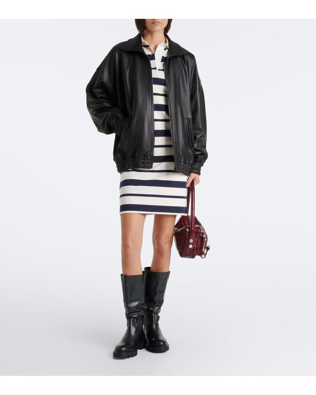 Staud Black Emmett Leather Mid-Calf Boots