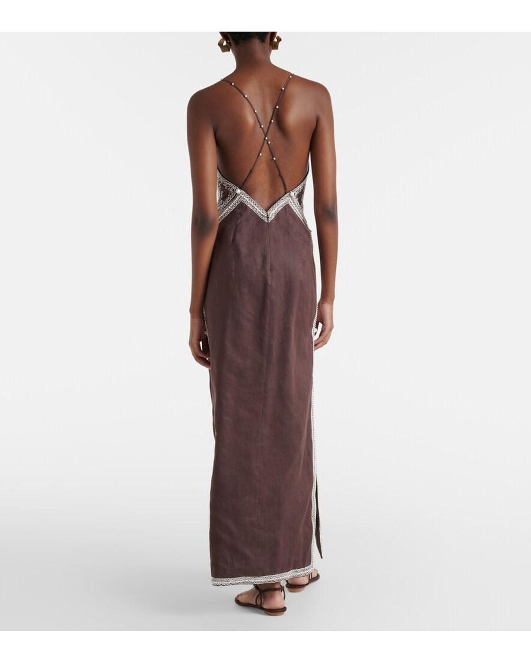 ALÉMAIS Brown X Laurence Leenaert Leandra Ramie Maxi Dress