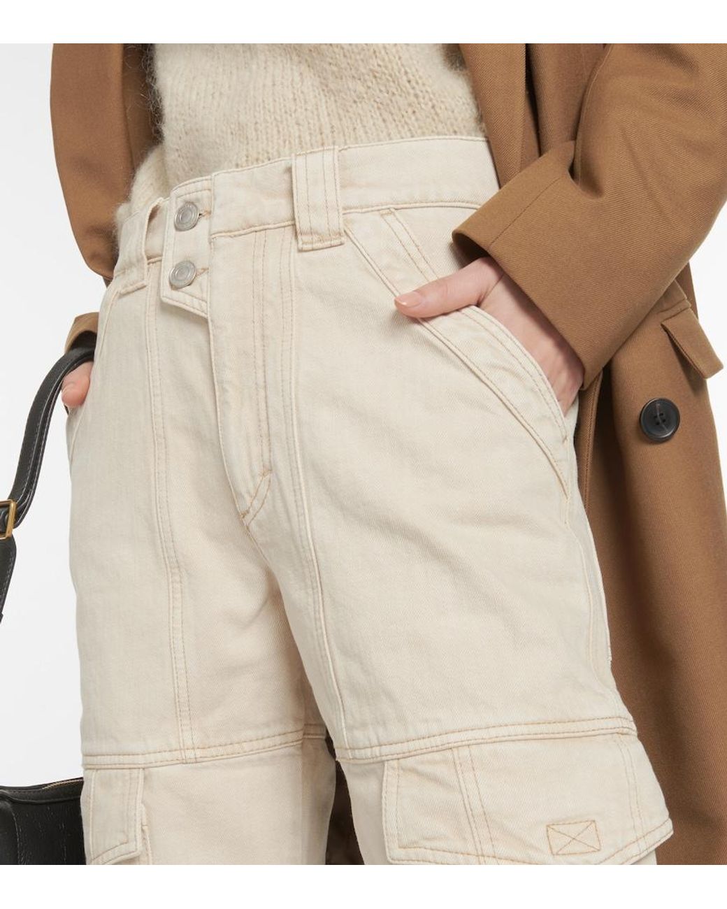 Isabel Marant Gray Vayoneo Cargo Straight Jeans