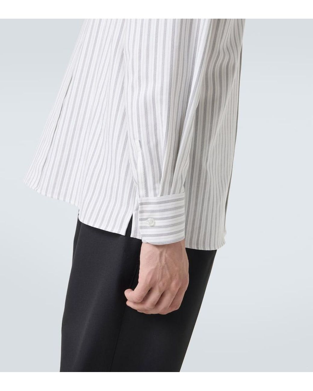 Saint Laurent Hemd Cassandre Aus Baumwolle in White für Herren