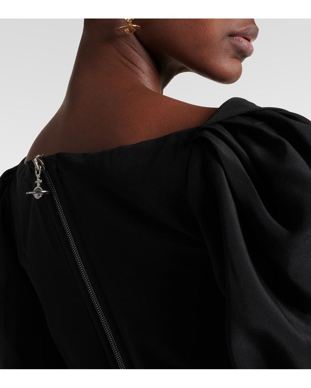 Vivienne Westwood Black Tie-Detail Silk Top