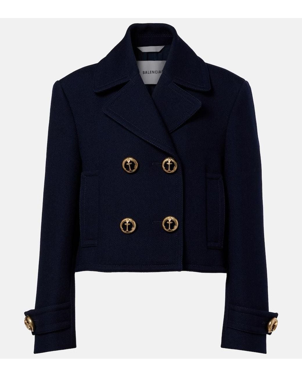 Balenciaga Blue Double-Breasted Wool Jacket