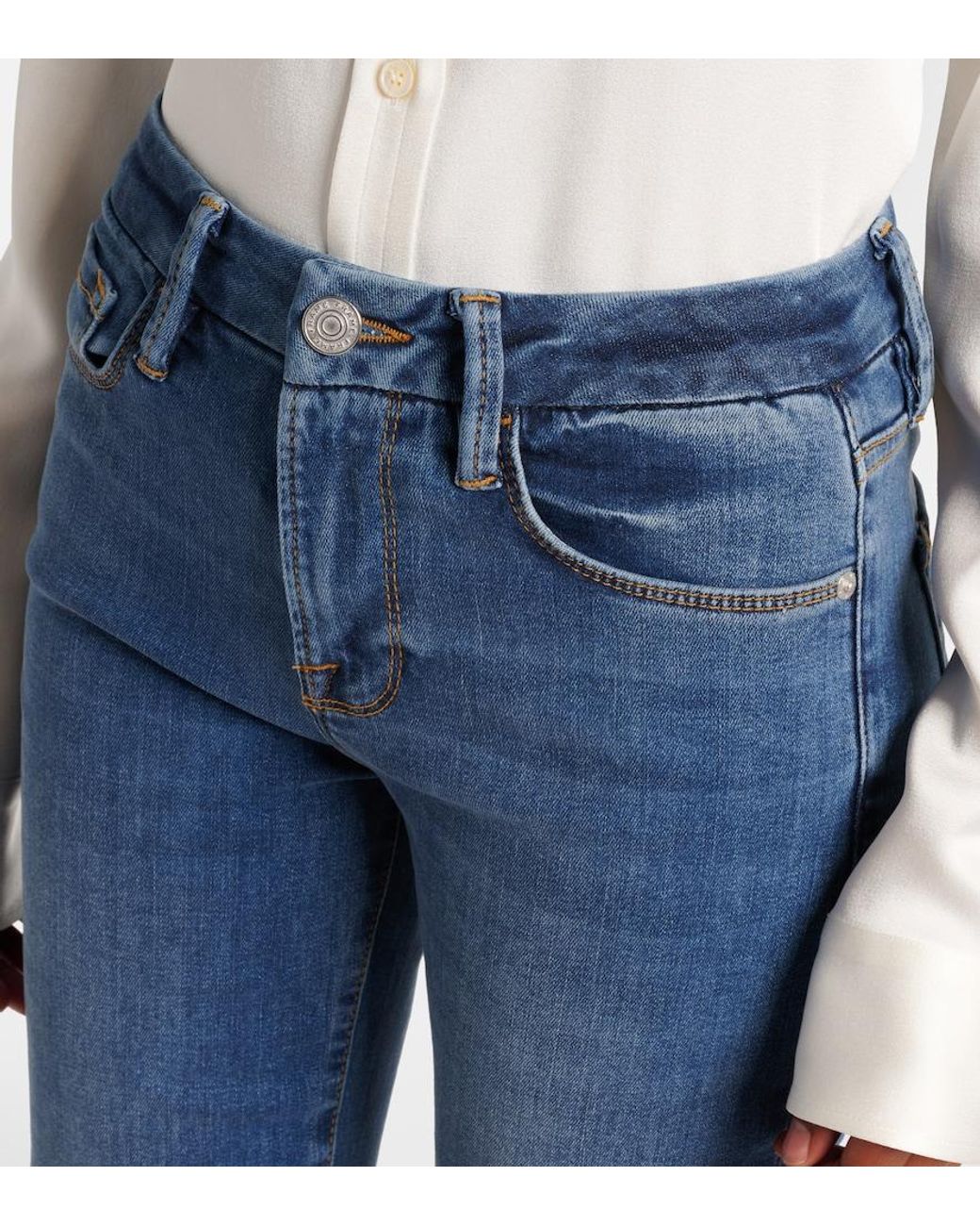 FRAME Blue Le Mini Boot Mid-Rise Jeans