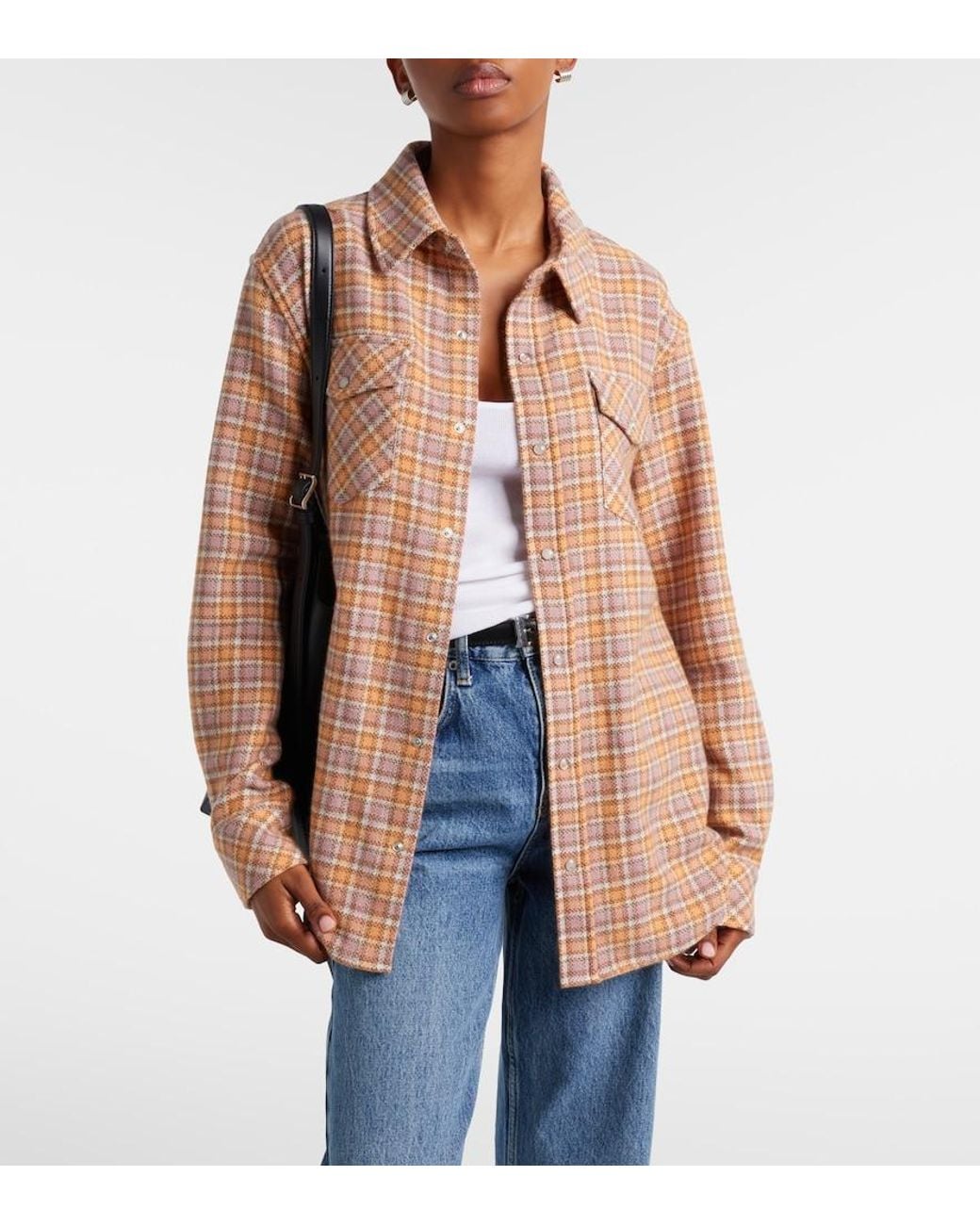 God's True Cashmere Pink Midnight Rose Plaid Cashmere Shirt