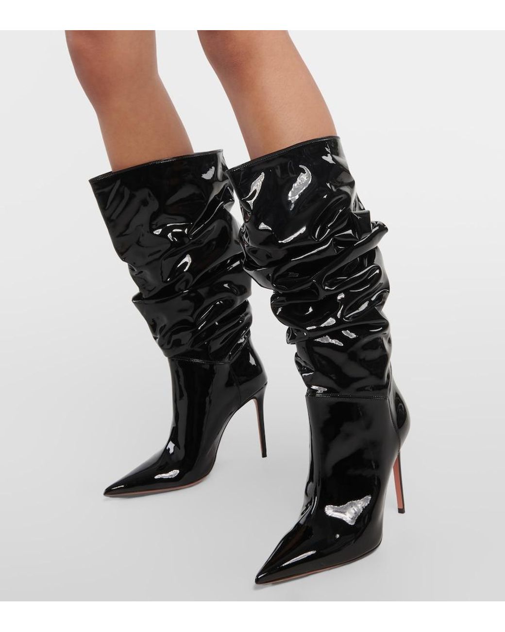 AMINA MUADDI Black Jahleel 95 Latex Ankle Boots