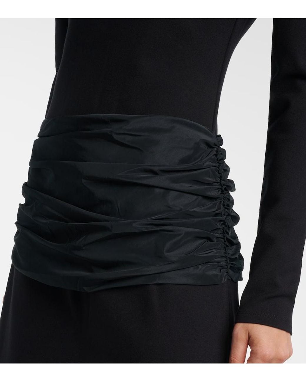 Staud Black Holland Draped Maxi Dress