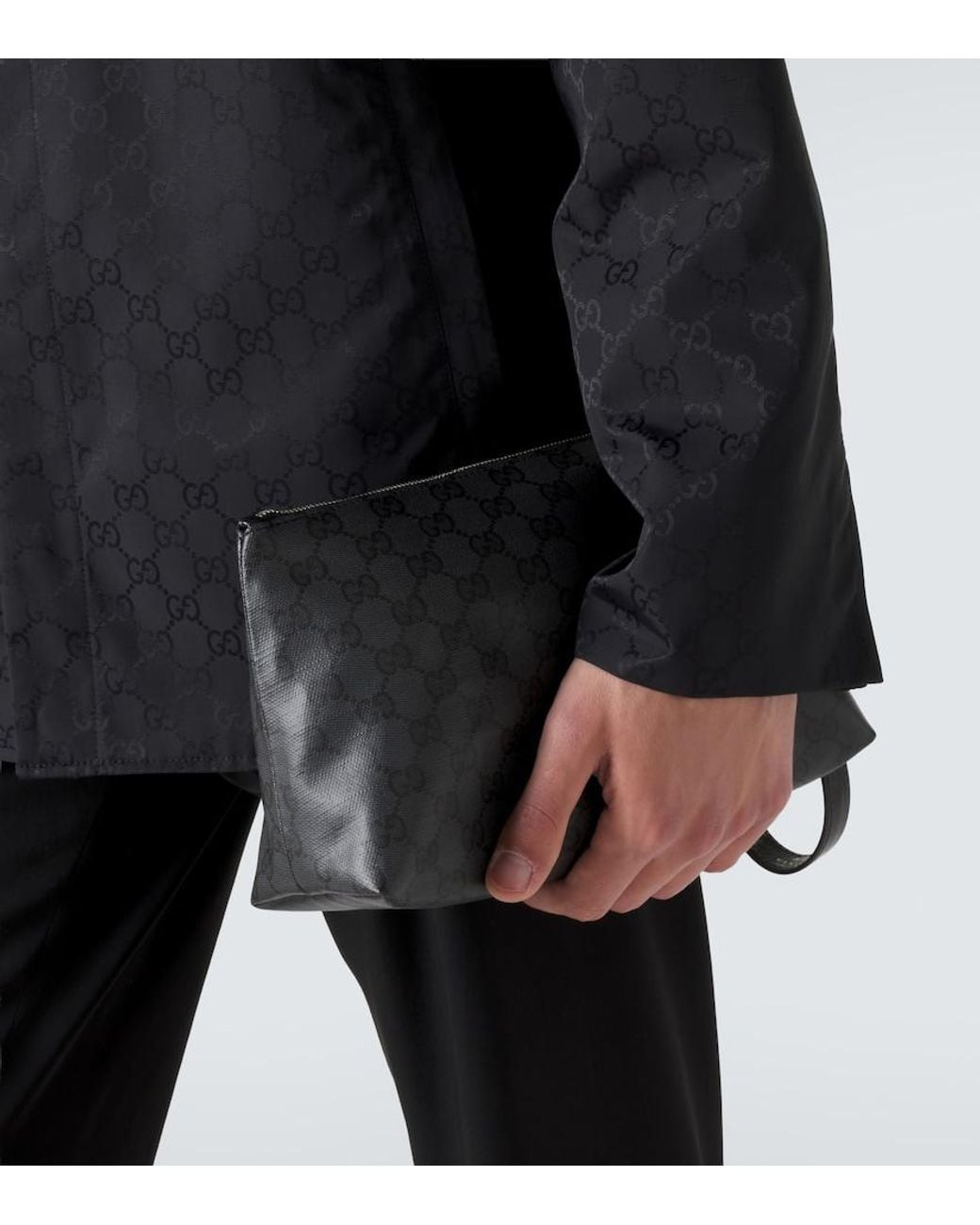 Gucci Black Essence Classic Small Gg Canvas Pouch for men