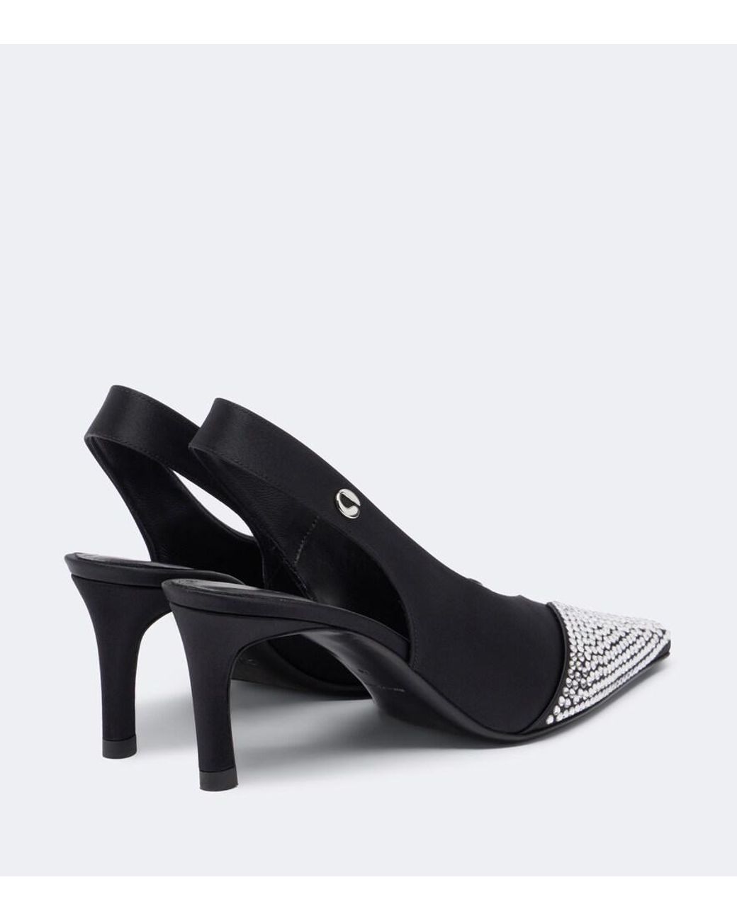 Coperni Blue Crystal-Embellished Satin Slingback Pumps