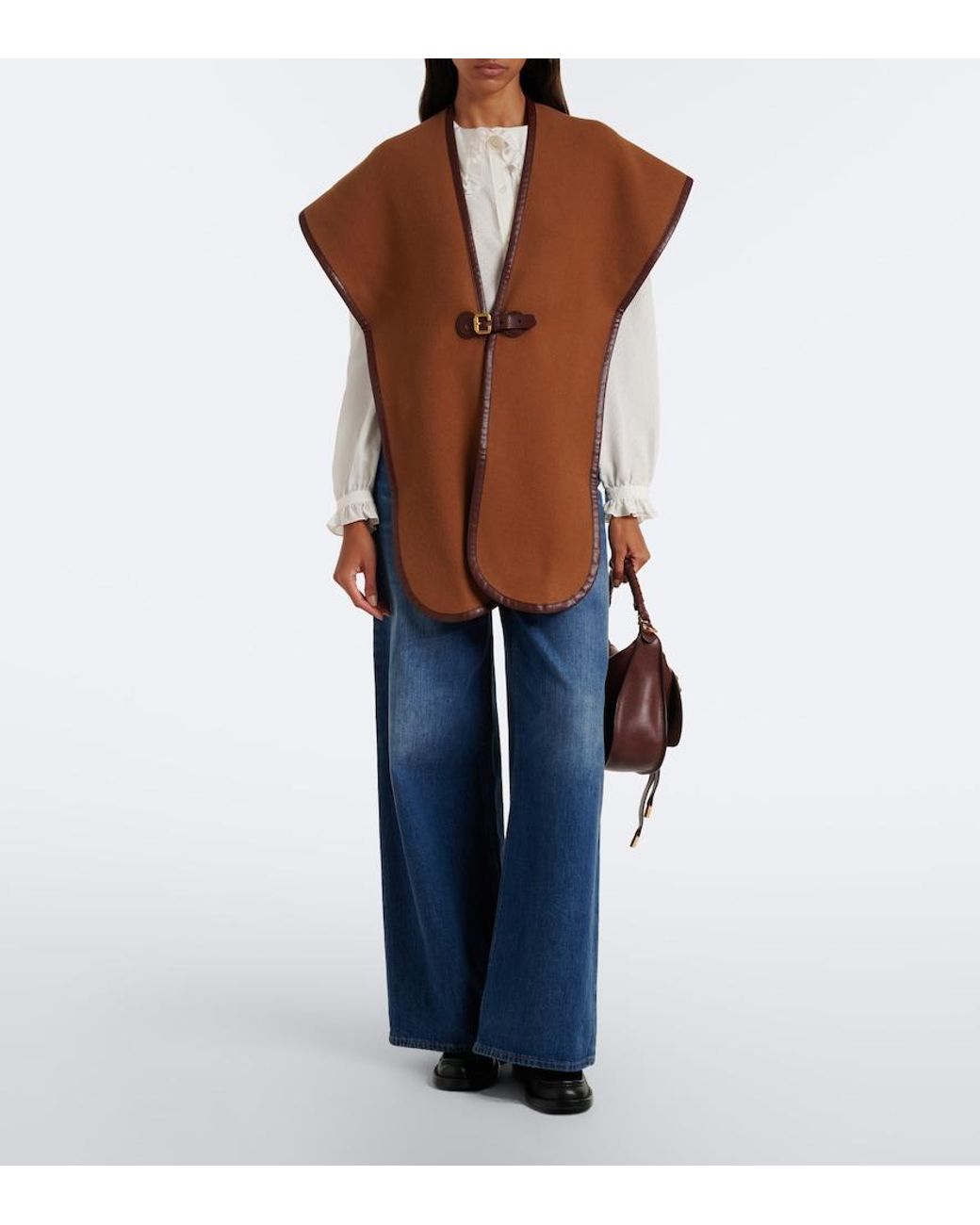 Chloé Brown Marcie Medium Studded Leather Shoulder Bag