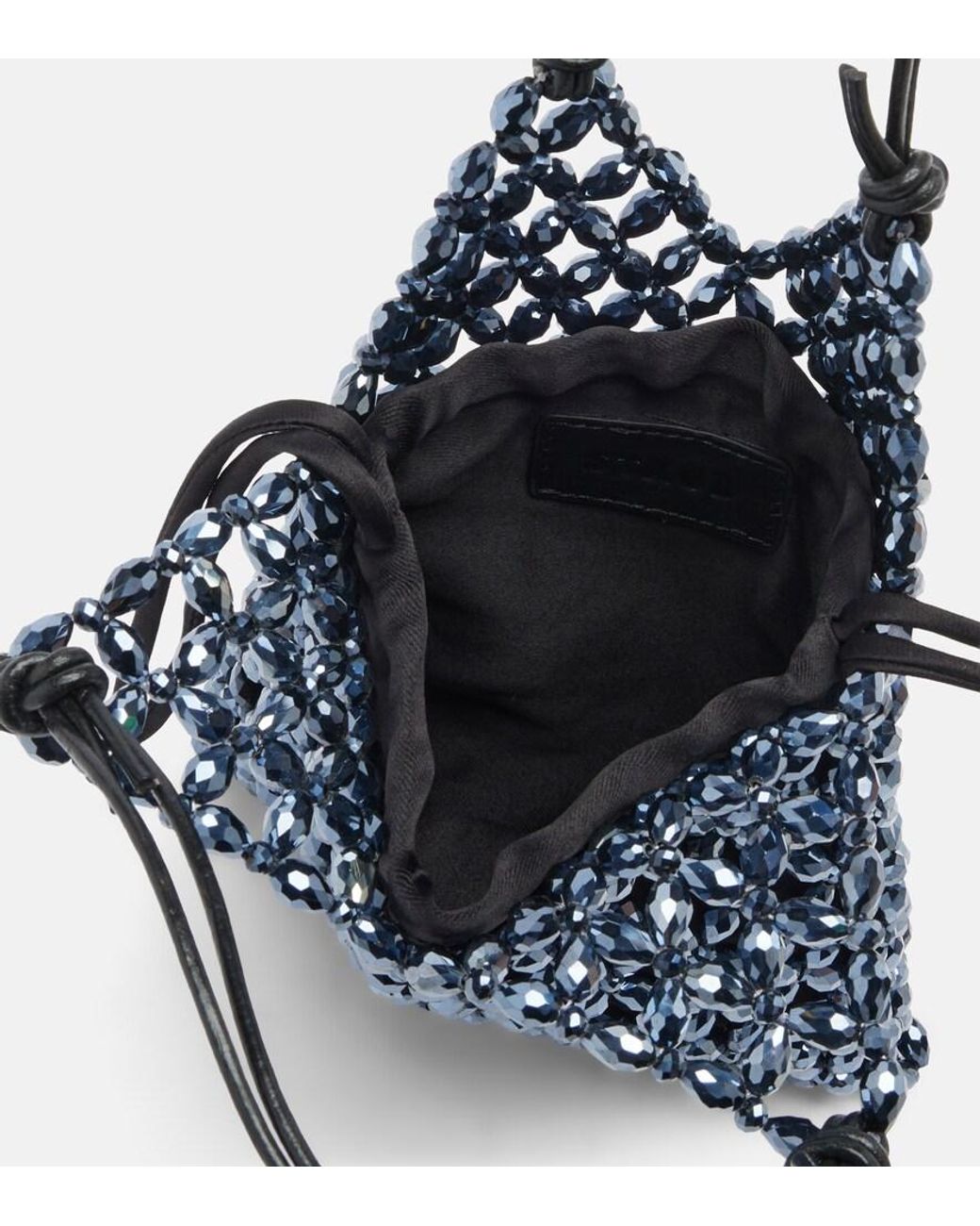 Staud Blue Karla Beaded Top-Handle Bag