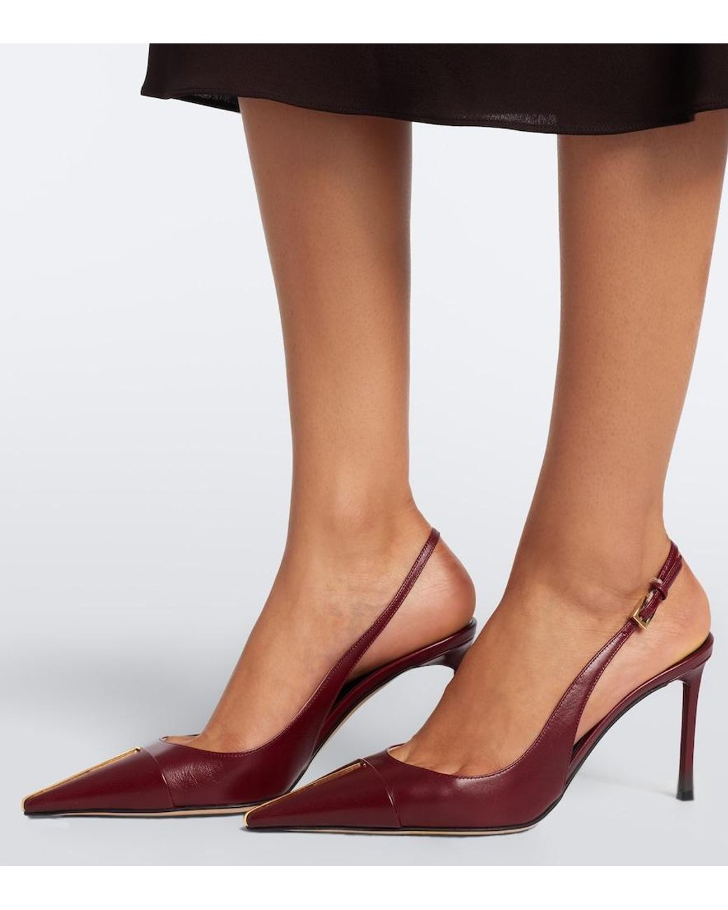 Tom Ford Brown Leather Slingback Pumps