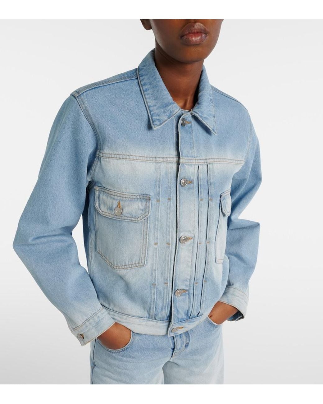 Victoria Beckham Blue Harper Low-Rise Straight Jeans
