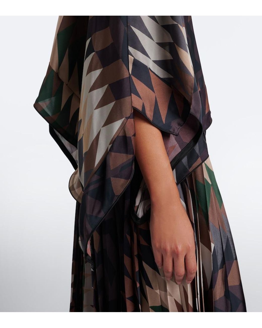 Sacai Black Printed Satin Top