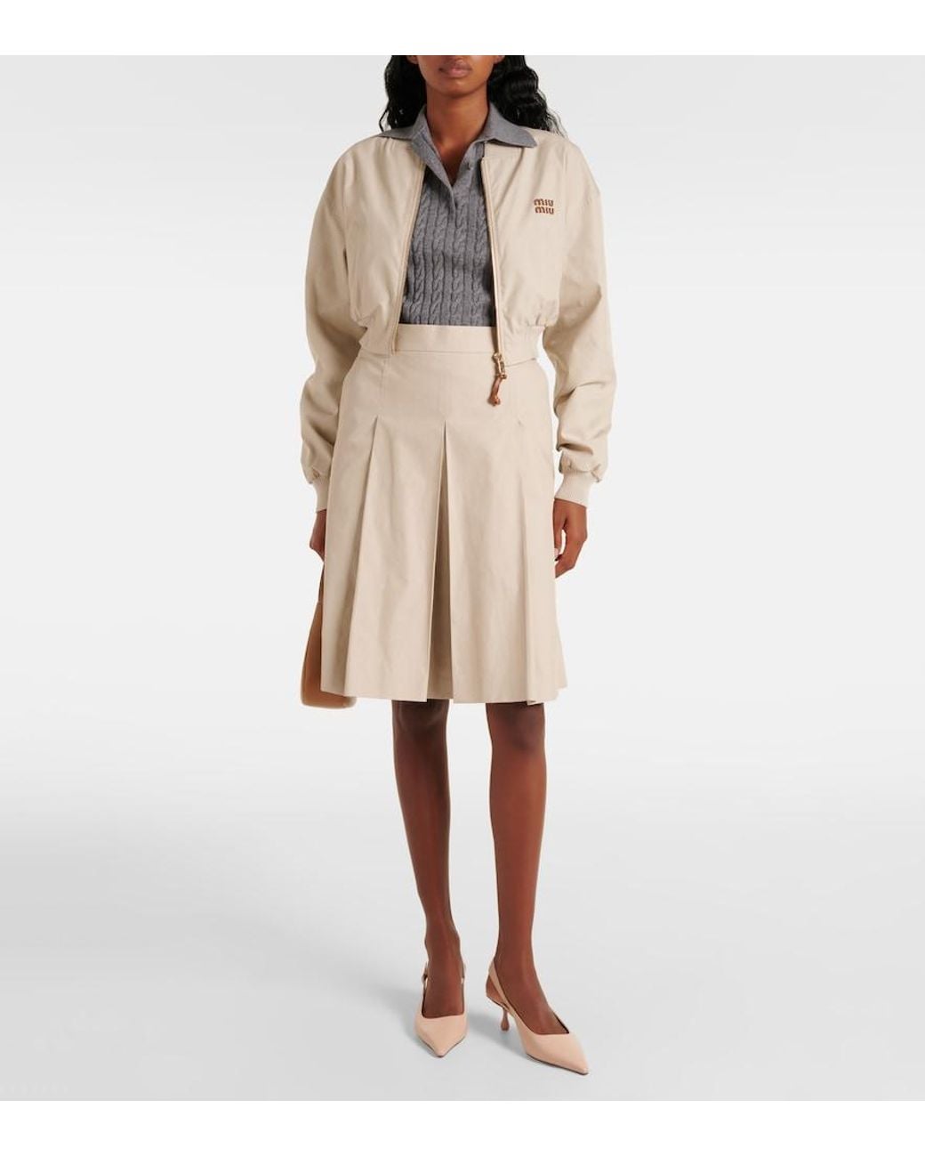 Jimmy Choo Natural Amel 50 Leather Slingback Pumps