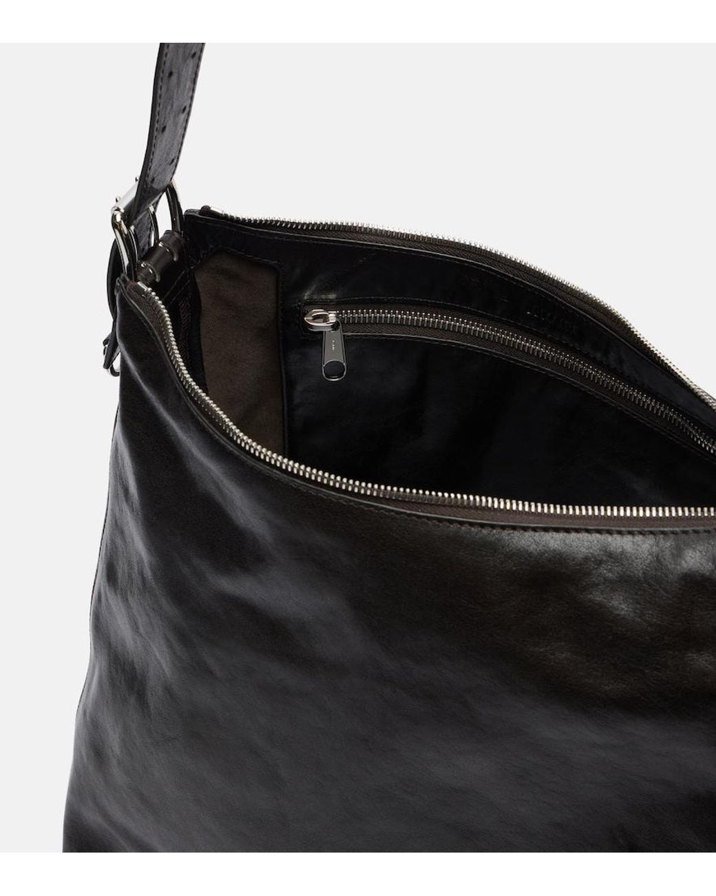 Lemaire Black Small Belted Leather Shoulder Bag