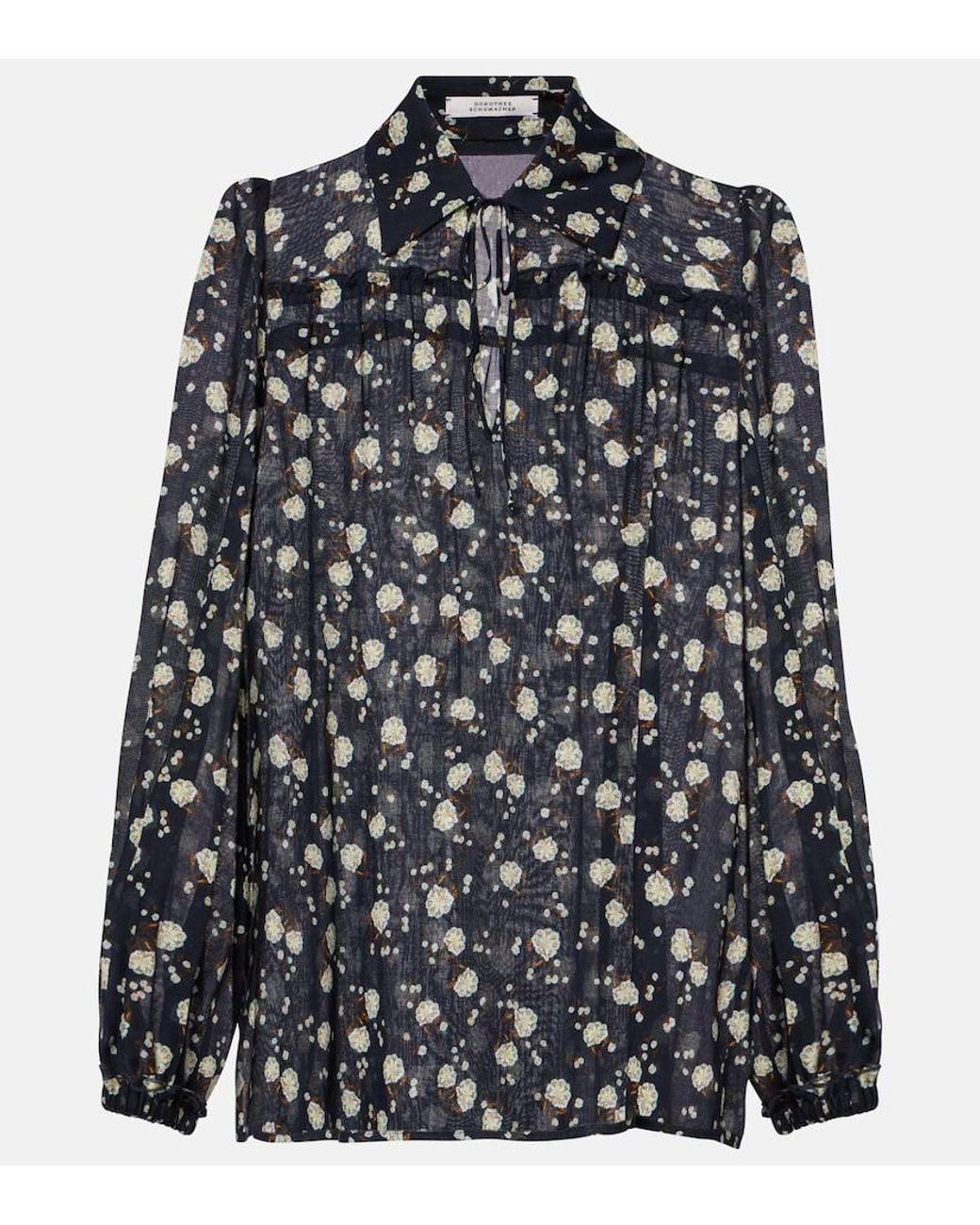 Dorothee Schumacher Black Floral Volumes Blouse