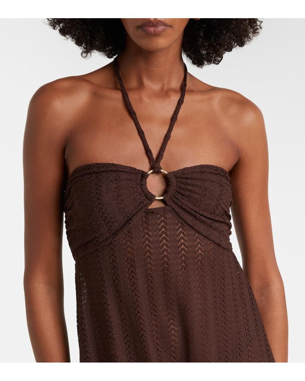 Melissa Odabash Purple Harriet Keyhole Halterneck Maxi Dress