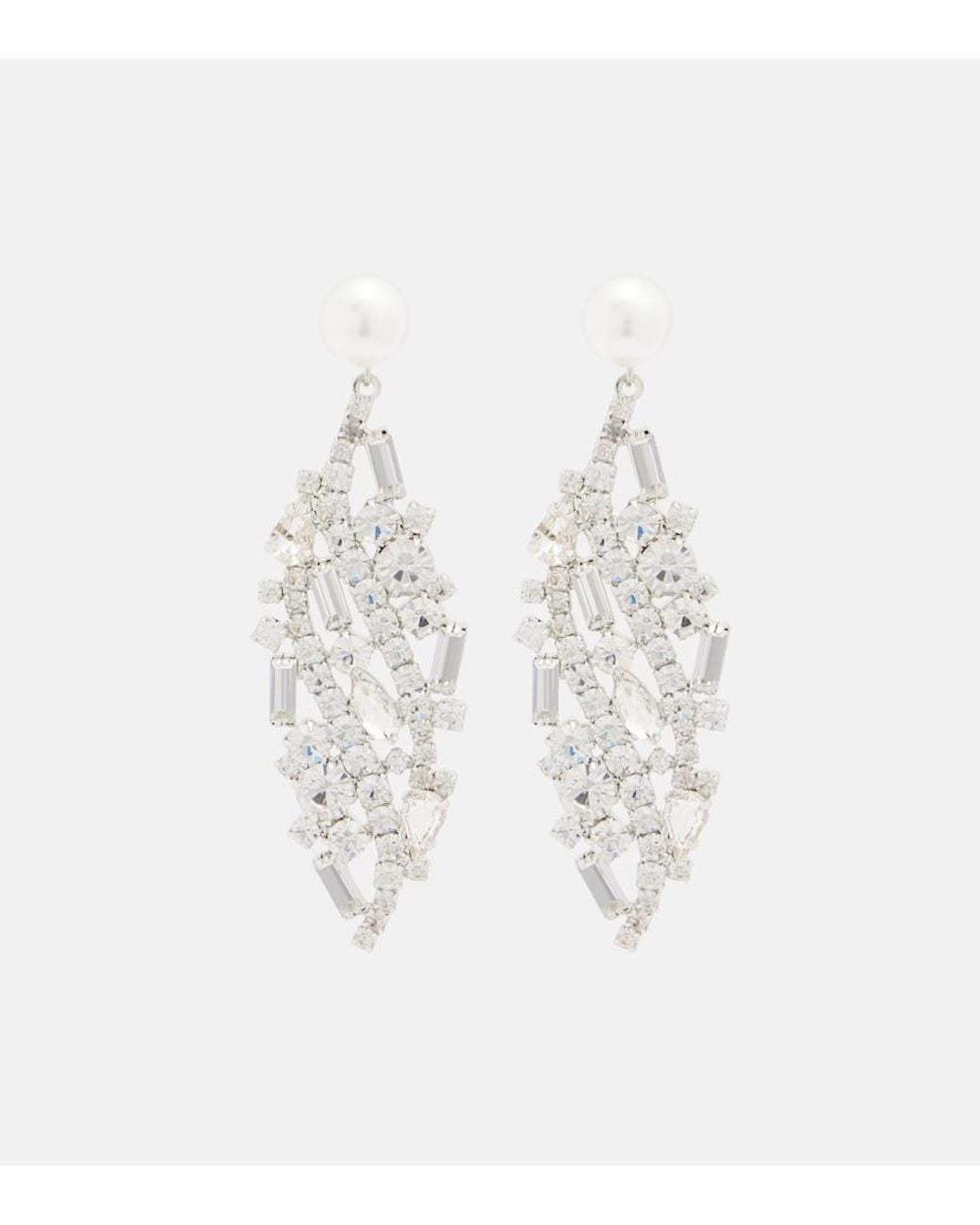 Magda Butrym White Embellished Earrings