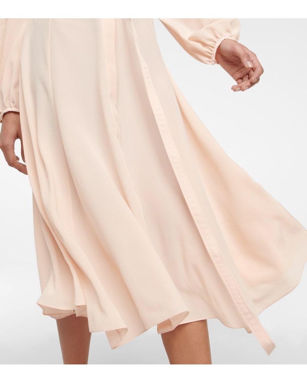 Chloé Pink Ruffled Silk Shirt Dress