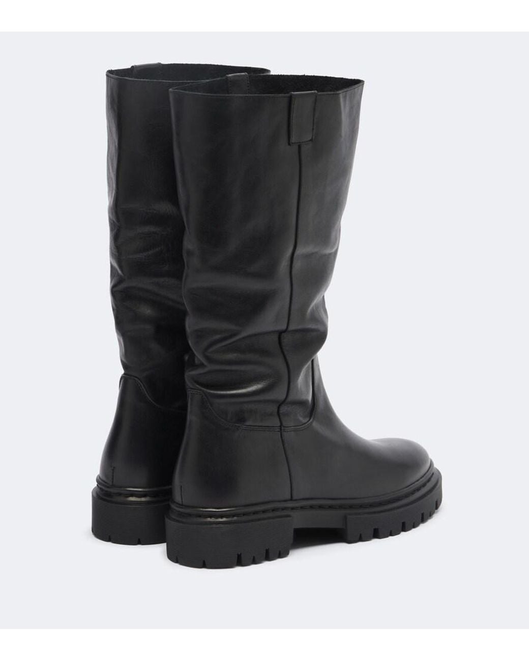 Staud Black Emmett Leather Mid-Calf Boots