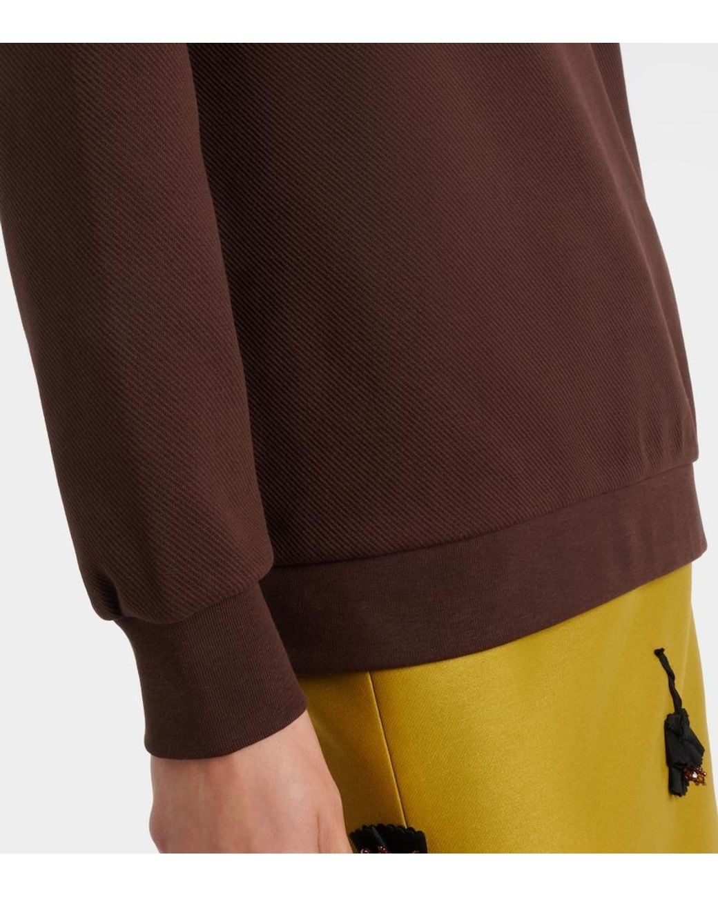 ShuShu/Tong Brown Logo Cotton-Blend Sweatshirt