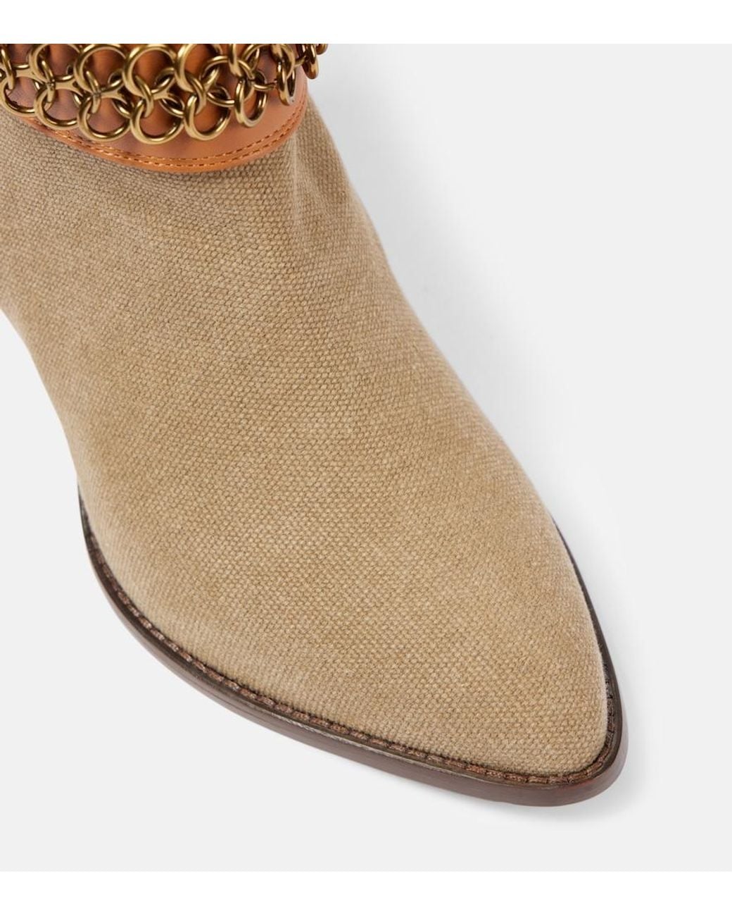 Isabel Marant Brown Levon Canvas Cowboy Boots