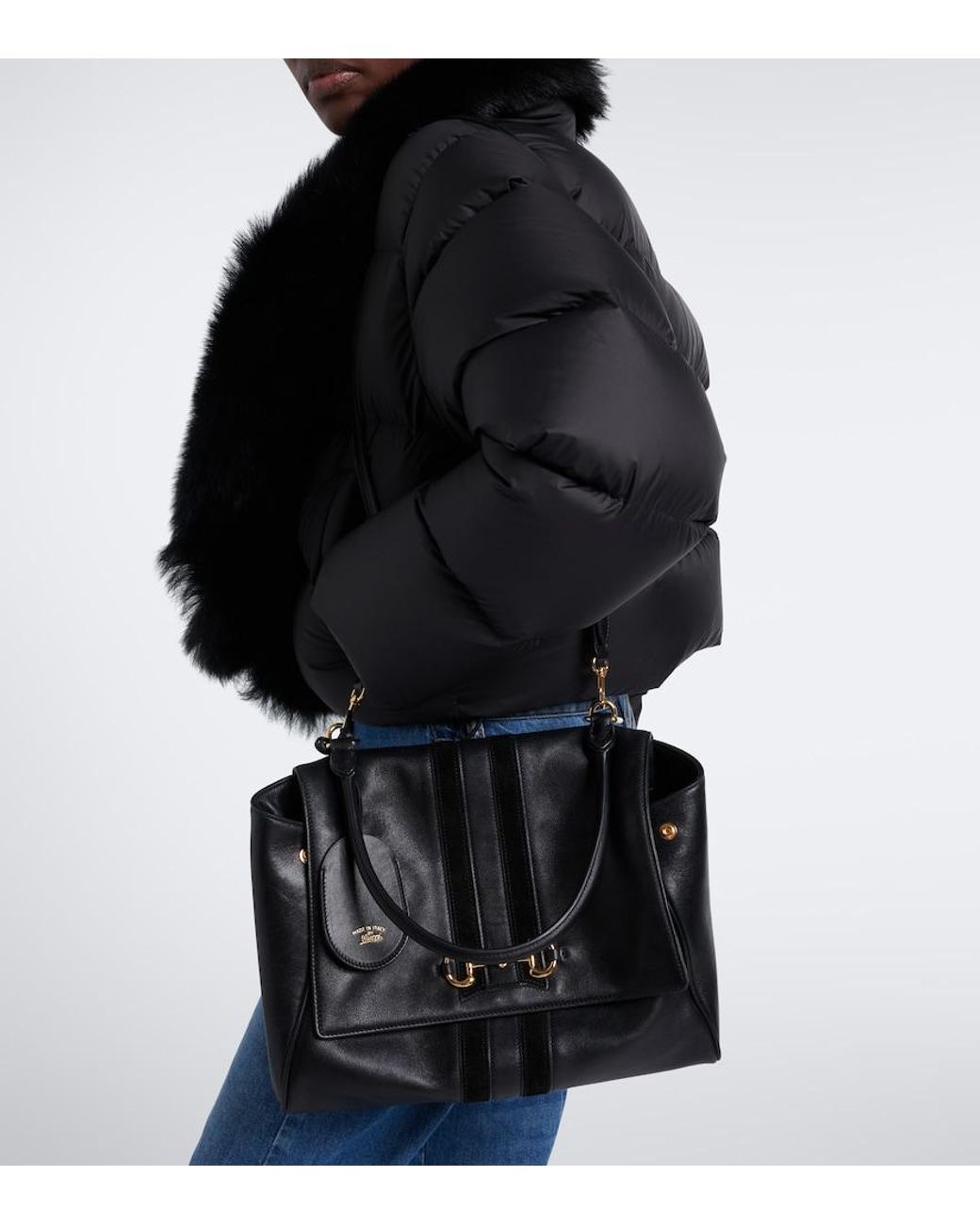 Gucci Black Paparazzo Leather Medium Shoulder Bag