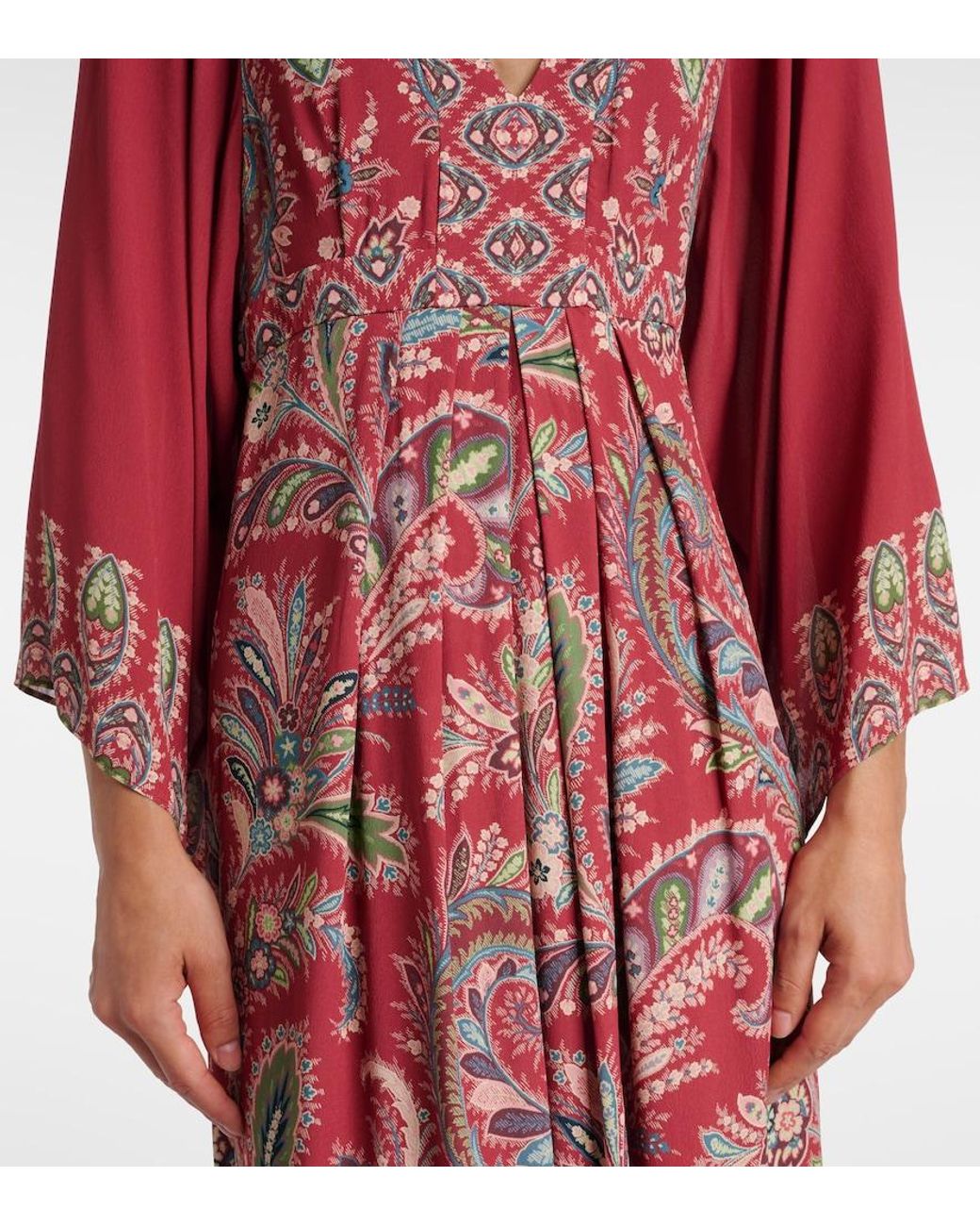 Etro Red Paisley Maxi Dress