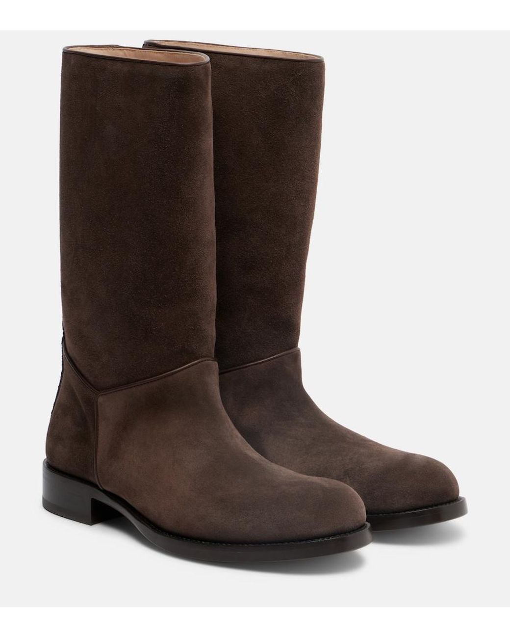 The Row Brown Nobilis Riding Leather Knee-High Boots