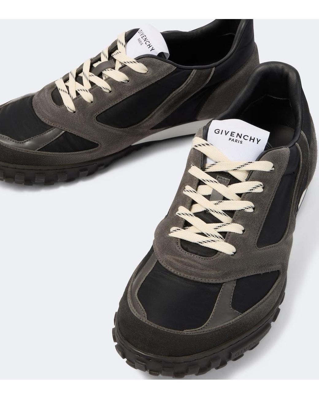 Givenchy Black Glide Suede-Trimmed Sneakers for men