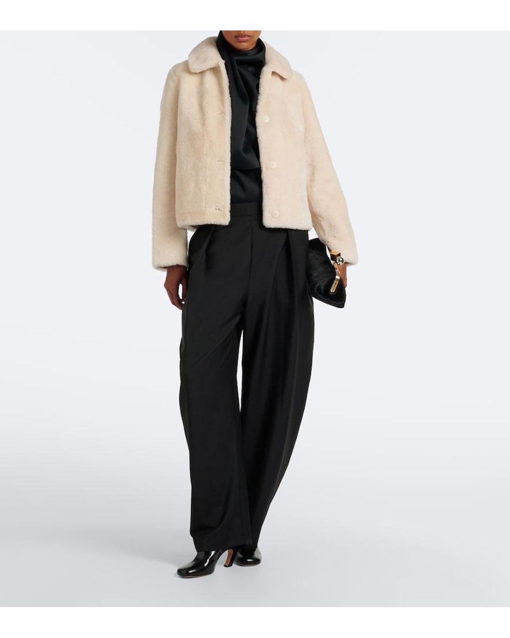 Yves Salomon Natural Shearling Jacket